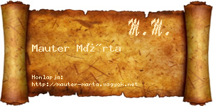 Mauter Márta névjegykártya